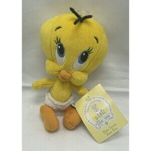 Warner Bros 1999 Baby Tweety Bird Mini Bean Bag Plush 6" Stuffed Animal